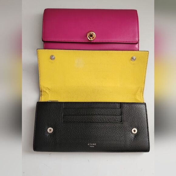 Fendi Pink and Celine Black Leather Wallet Set - Picture 6 of 15